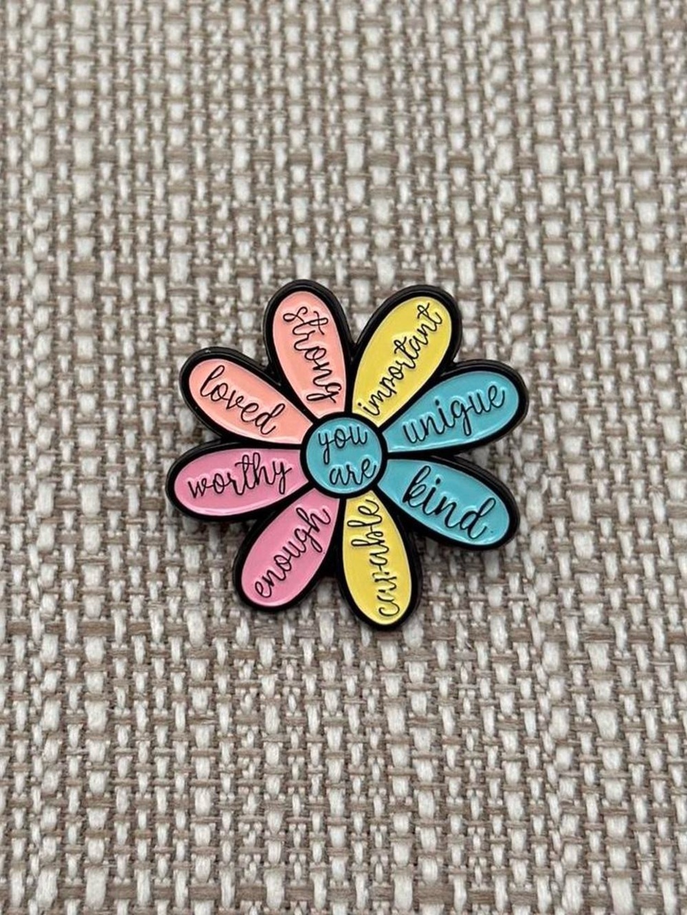 Enamel Pin - Pastel Pink, Yellow & Teal